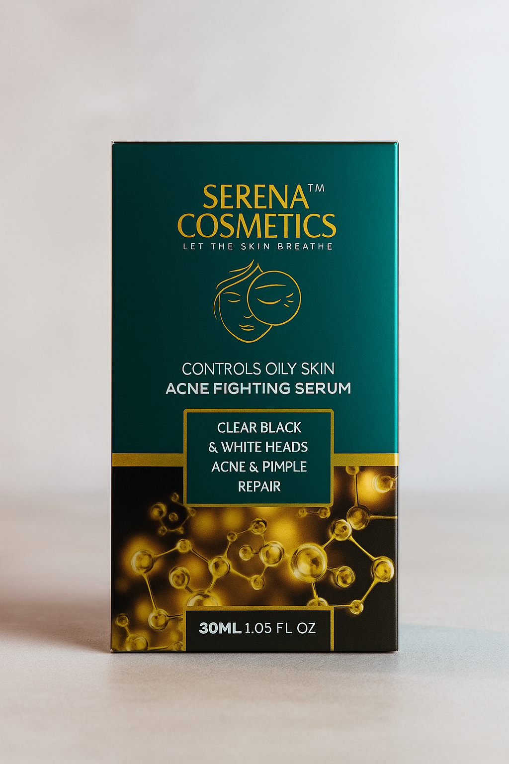 Serena Cosmetics Acne Fighting Serum - Controls Oily Skin, Clears Blackheads & Pimples (30ml / 1.05 fl.oz)