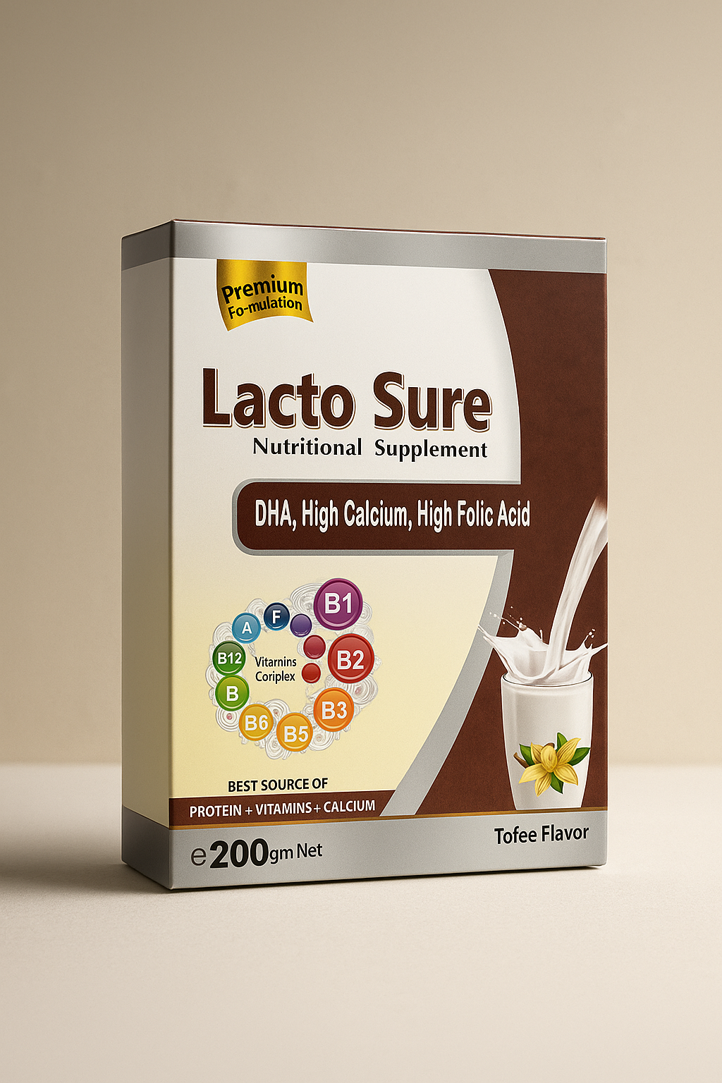 Lacto Sure Nutritional Supplement - Toffee Flavor (200gm)