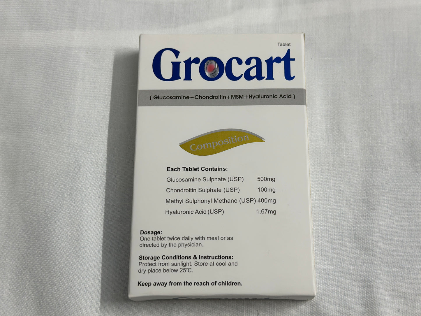 Glucosamine, MSM, Hyaluronic Acid joint pain relief tablets