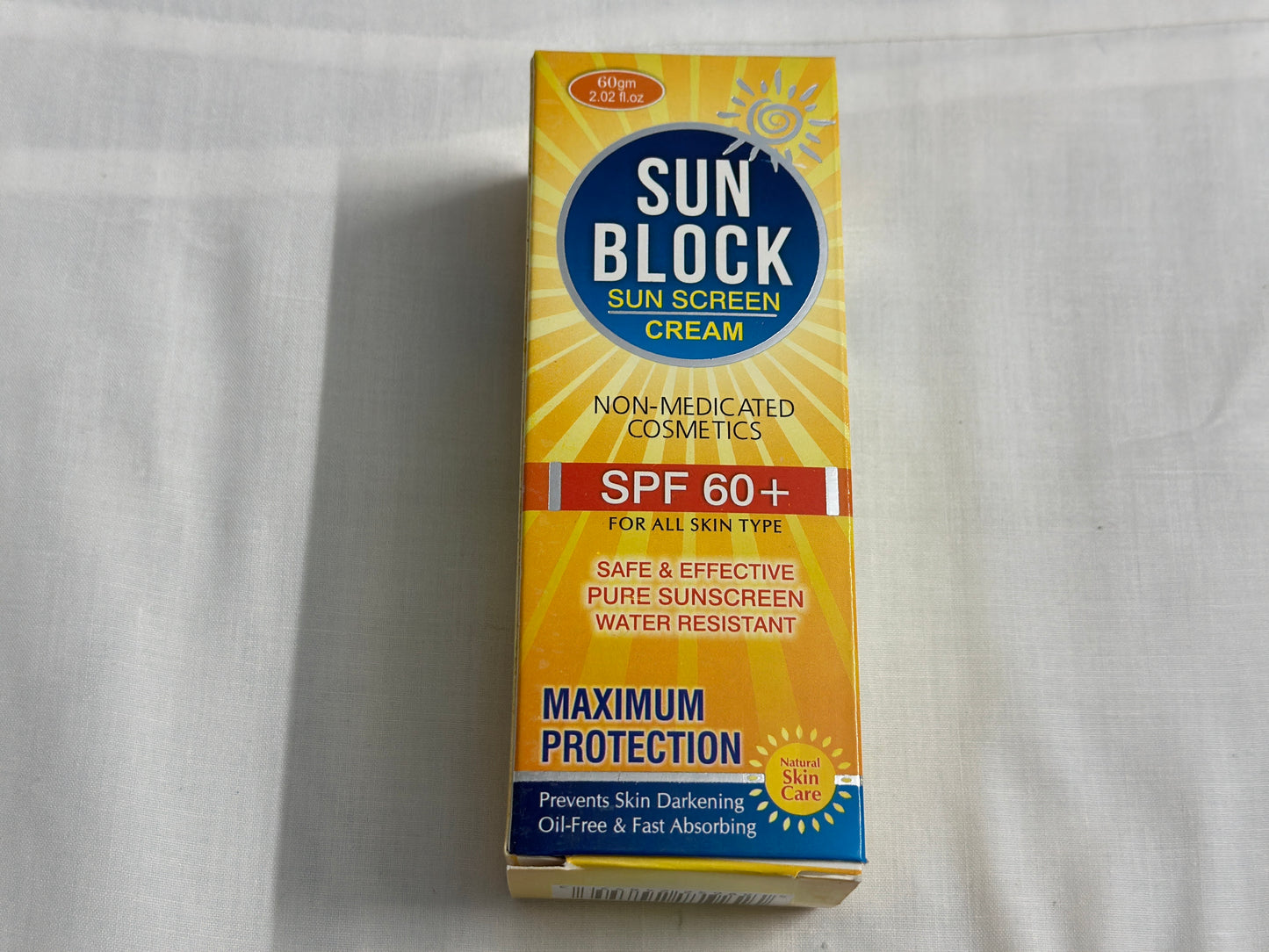 Sunscreen cream for oily and dry skin – SPF 60+ broad spectrum