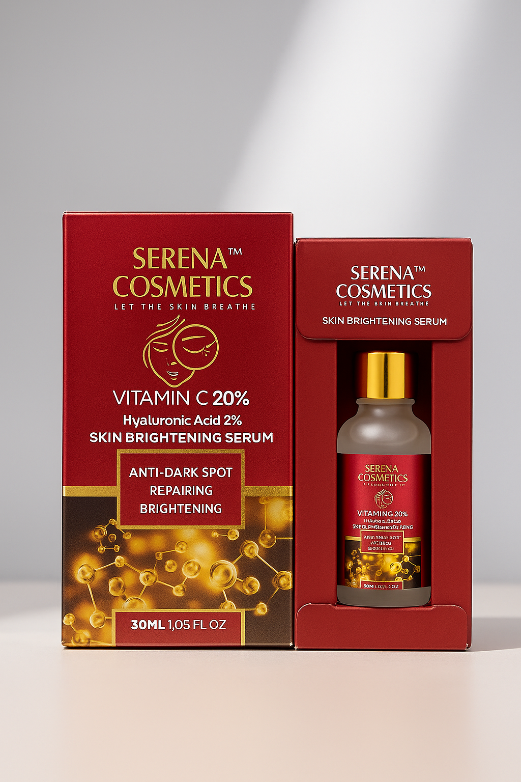 Serena Cosmetics Vitamin C 20% & Hyaluronic Acid 2% Skin Brightening Serum (30ml / 1.05 fl.oz)