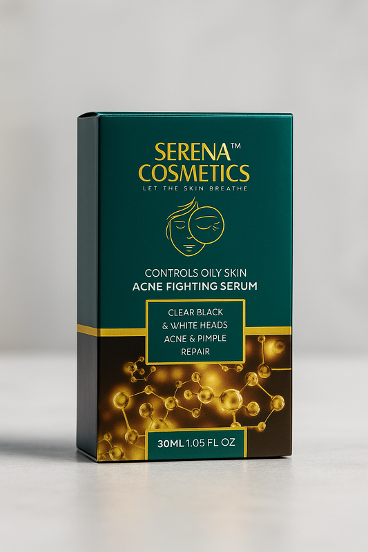 Serena Cosmetics Acne Fighting Serum - Controls Oily Skin, Clears Blackheads & Pimples (30ml / 1.05 fl.oz)