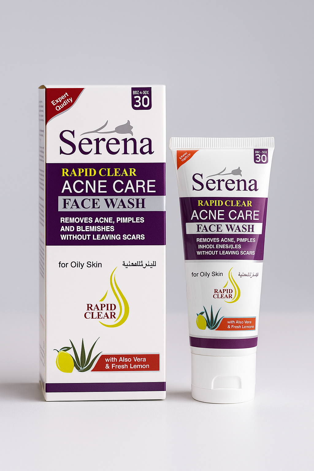 Serena Rapid Clear Acne Care Face Wash – For Oily & Acne-Prone Skin (SPF 30, 100ml)