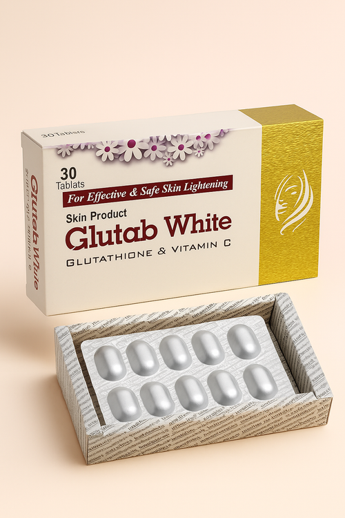 Glutab White - Glutathione & Vitamin C Skin Lightening Tablets (30 Tablets)