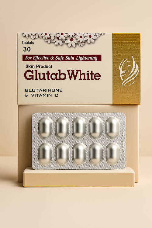 Glutab White - Glutathione & Vitamin C Skin Lightening Tablets (30 Tablets)