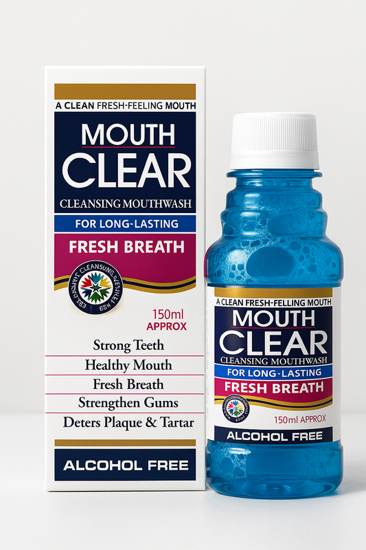 Mouth Clear Cleansing Mouthwash - Alcohol-Free for Long-Lasting Fresh Breath (150ml)