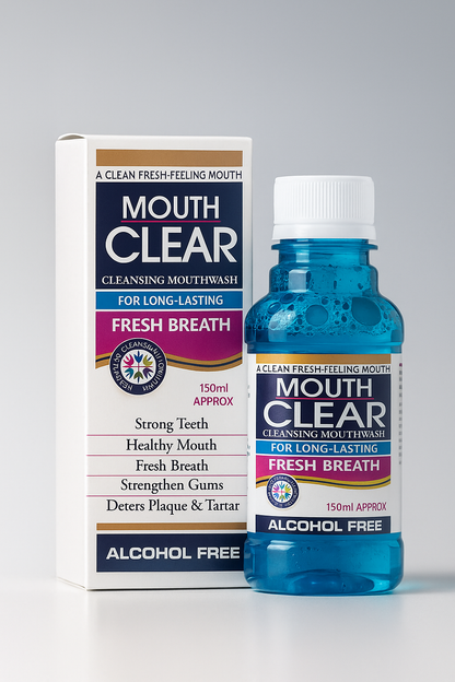 Mouth Clear Cleansing Mouthwash - Alcohol-Free for Long-Lasting Fresh Breath (150ml)