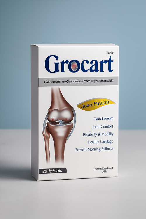 Grocart Joint Health Tablets - Glucosamine, Chondroitin, MSM & Hyaluronic Acid (20 Tablets)