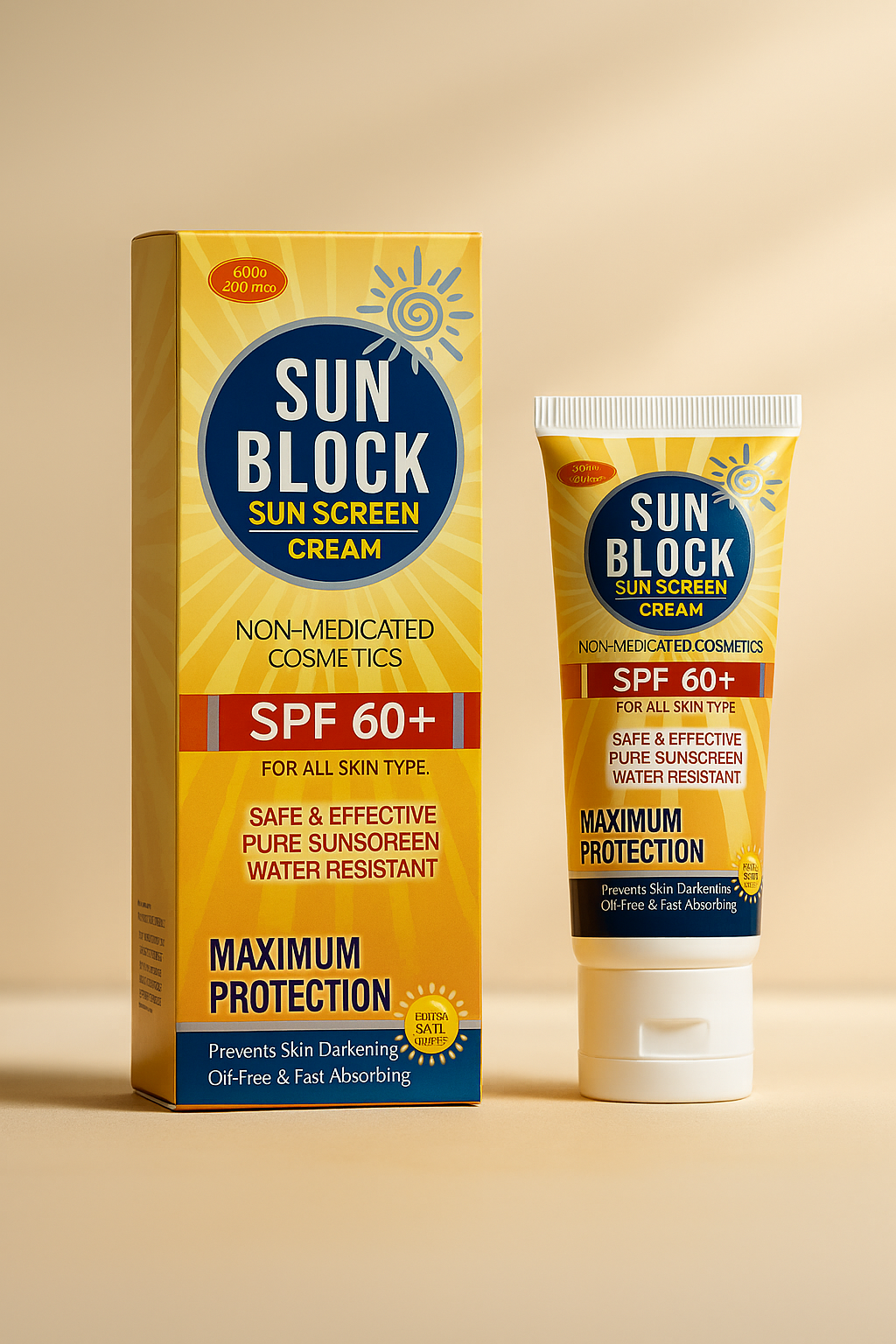 Serena Cosmetics Sun Block SPF 60+ - Maximum Protection Sunscreen Cream