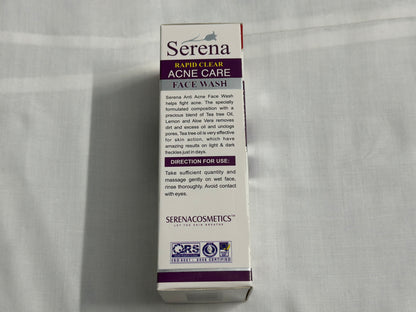 Serena Rapid Clear Acne Care Face Wash – For Oily & Acne-Prone Skin (SPF 30, 100ml)
