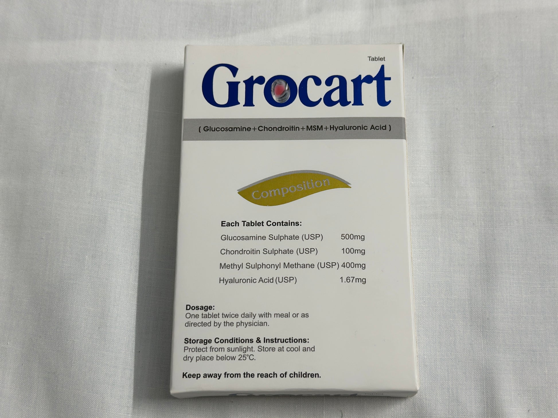 Glucosamine, MSM, Hyaluronic Acid joint pain relief tablets