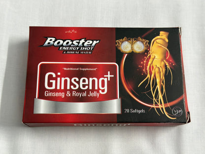 Booster Ginseng+ energy & immunity capsules – 20 softgels