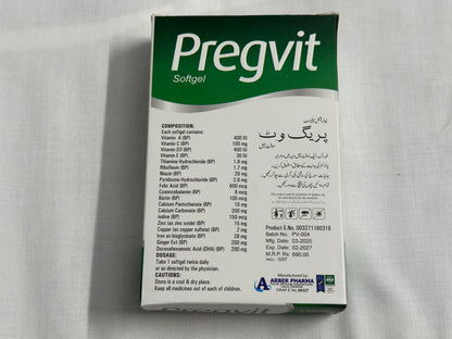 Pregvit Softgels - Complete Nutrition Throughout Pregnancy (20 Softgels)