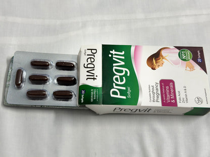 Pregvit Softgels - Complete Nutrition Throughout Pregnancy (20 Softgels)