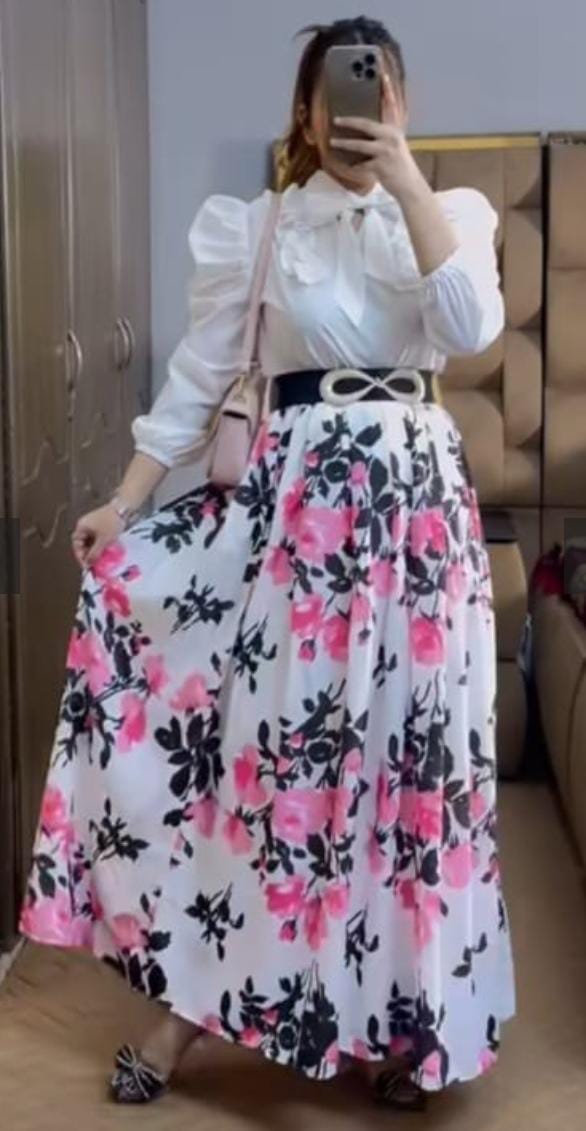 Rosbella Grace Ensemble floral maxi dress for women – Ghar Ki Basket