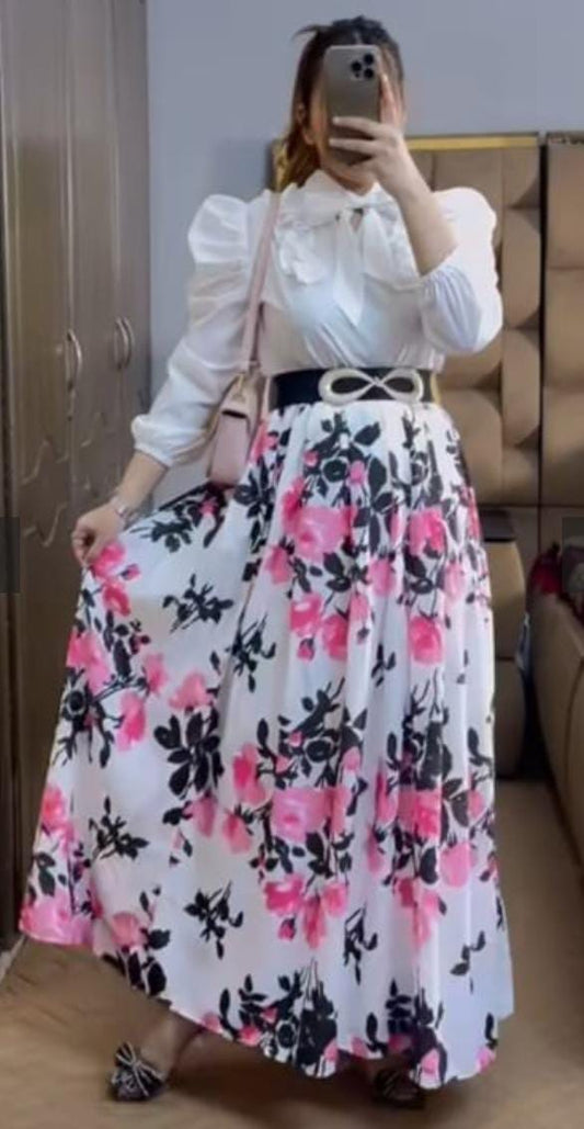 Rosbella Grace Ensemble floral maxi dress for women – Ghar Ki Basket