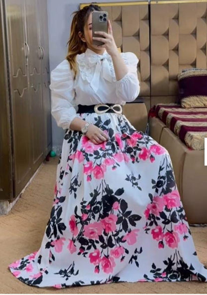 Elegant maxi dress outfit for Eid and formal events – Rosbella set